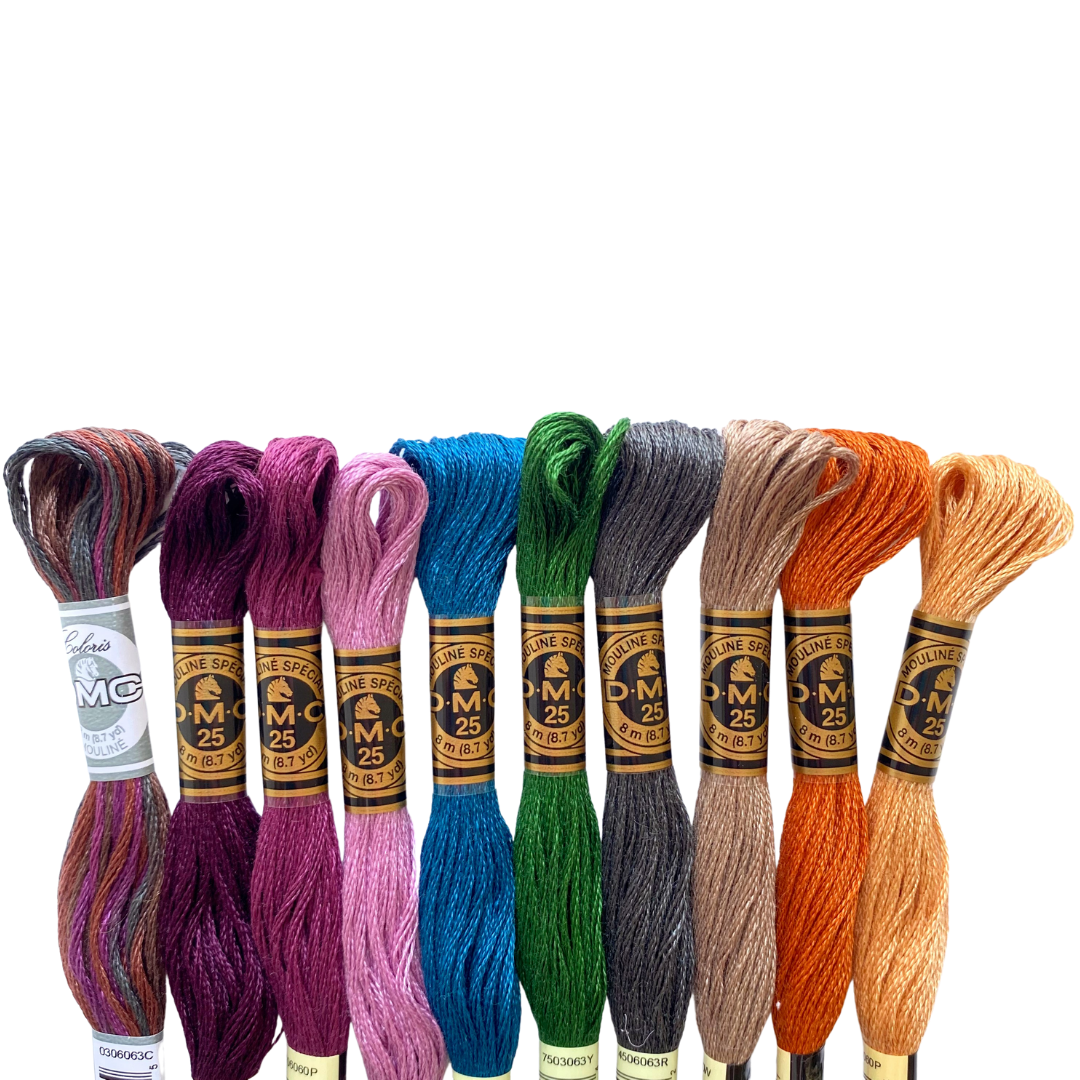 Cosy Cabin Vibes Colour Palette Embroidery Threads